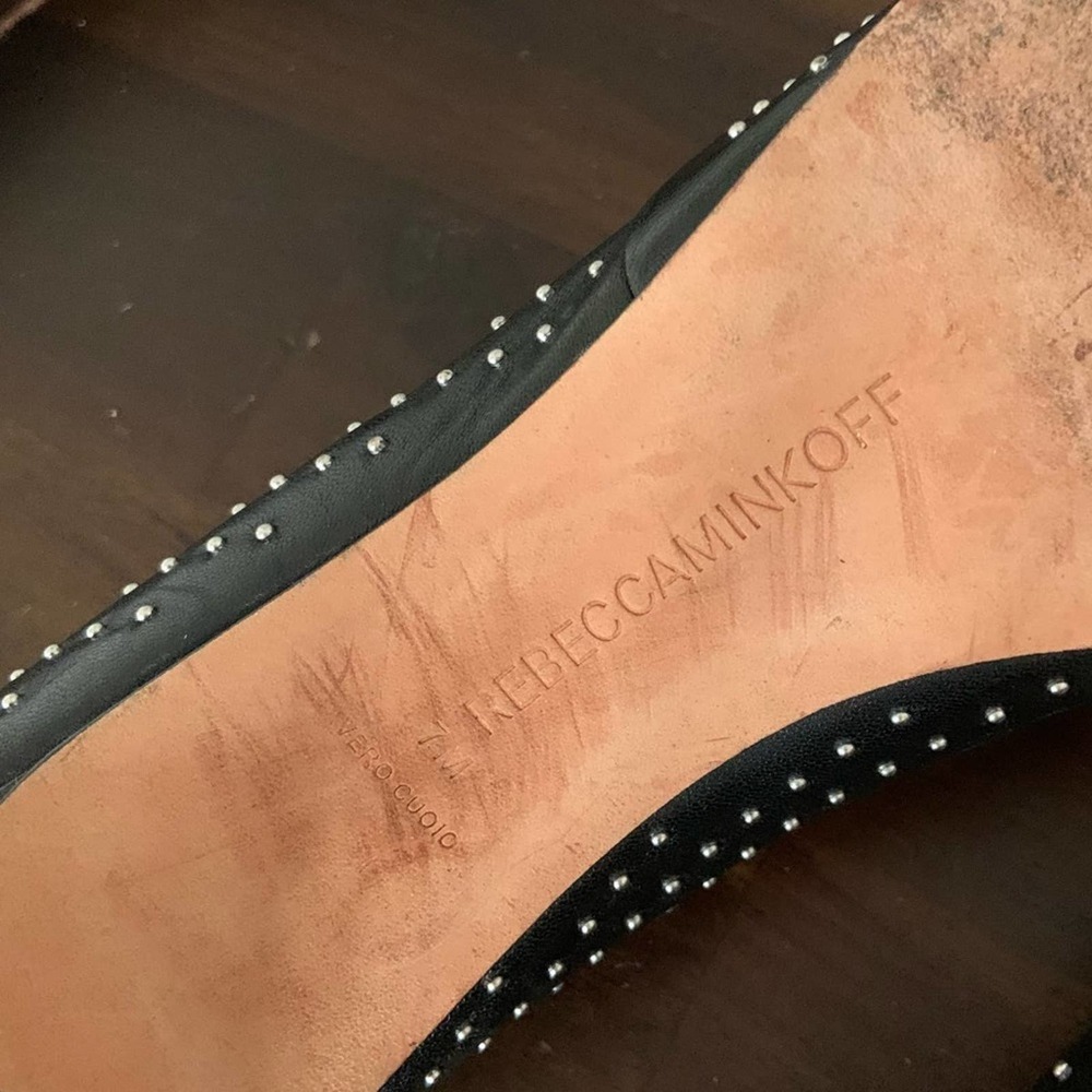 Rebecca Minkoff Black Studded Heels Size 7 - Picture 7 of 8
